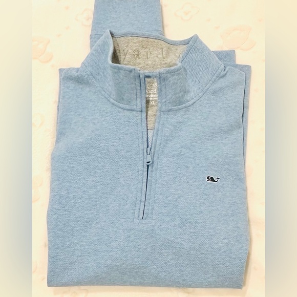 🐳 Vineyard Vines Men’s 1/4 Zip Cotton-blend Pullover Shirt, Size XL, Light Blue - Picture 6 of 6